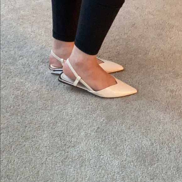 ZARA NWT Ivory Pointy Flat Slingback - Picture 7 of 7